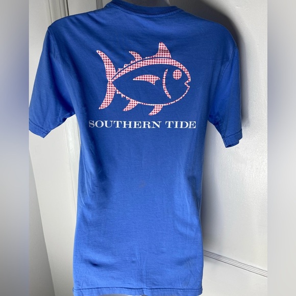Southern Tide Tops - Southern Tide Royal Blue Tee with Coral Fish Logo